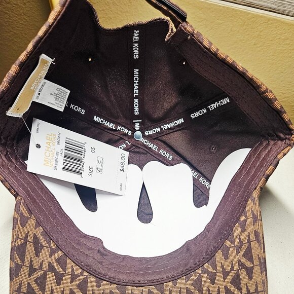 Michael Kors Brown Monogram Baseball Cap